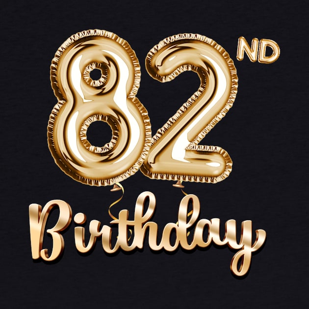 82nd Birthday Gifts - Party Balloons Gold by BetterManufaktur